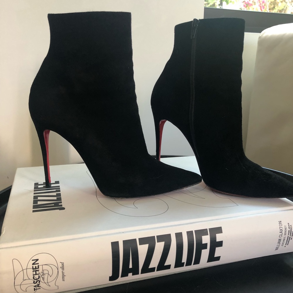 Christian Louboutin suede black boot